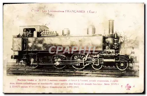 Cartes postales Train Locomotive Machine tender 32 016