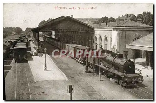 Cartes postales Train Locomotive Beziers Gare du Midi