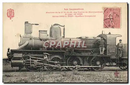 Cartes postales Train Locomotive Machine de la Cie PLM des trains de marchandises