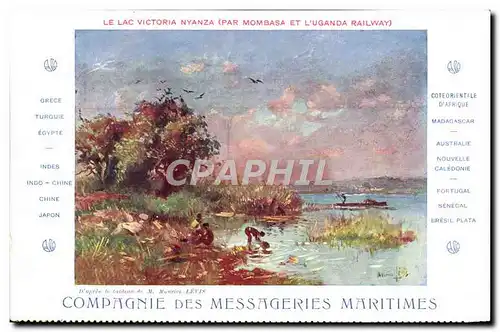 Cartes postales Bateau Messageries Maritimes Le lac Victoria Nyanza par Mombasa et l&#39Uganda Railway