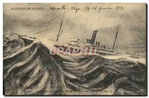 Cartes postales Bateau Souvenir de voyage Marseille Alger