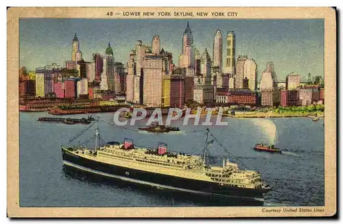 Cartes postales Bateau Lower New York