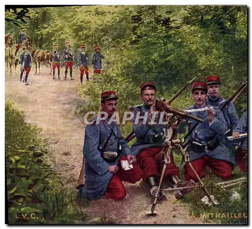 Cartes postales Militaria Mitrailleuse