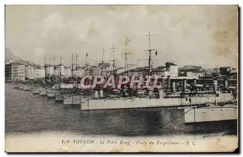 Ansichtskarte AK Bateau Guerre Toulon Le petit rang Poste de torpilleurs