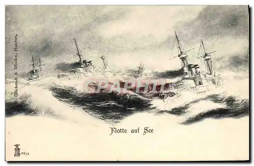 Cartes postales Bateau Guerre Flotte auf see