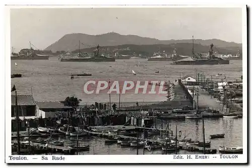 Cartes postales Bateau Guerre Toulon Sa rade