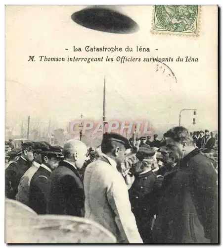 Ansichtskarte AK Bateau Guerre Catastrophe du Iena M Thomson interrogeant les officiers survivants du Iena