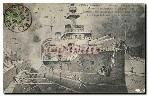 Cartes postales Bateau Guerre Catastrophe du Iena