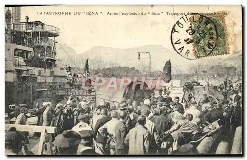 Cartes postales Bateau Guerre Catastrophe du Iena Apres l&#39explosion