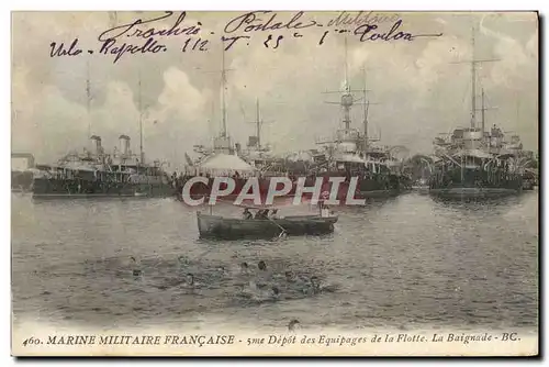 Ansichtskarte AK Bateau Guerre 5eme depot des equipages de la flotte La baignade