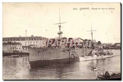 Cartes postales Bateau Guerre Lorient Entree du port de guerre