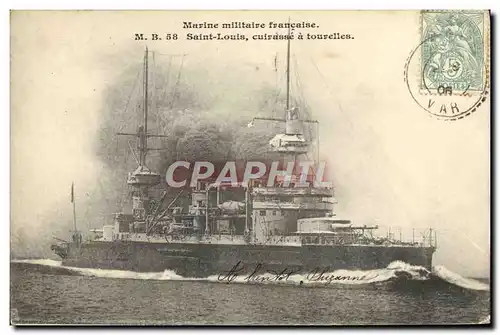 Ansichtskarte AK Bateau Guerre Saint-louis cuirasse a tourelles