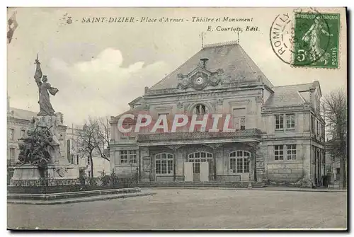 Cartes postales Saint-Dizier Place d&#39armes Le theatre et monument