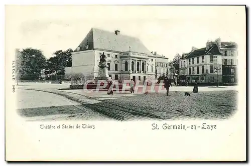 Cartes postales Le theatre et statue de Thiers St Germain en Laye