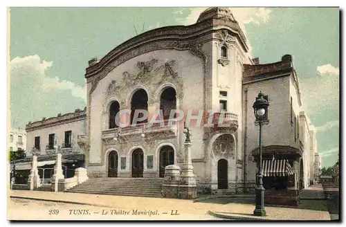 Ansichtskarte AK Le theatre municipal Tunis