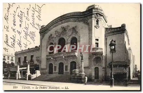 Ansichtskarte AK Le theatre municipal Tunis