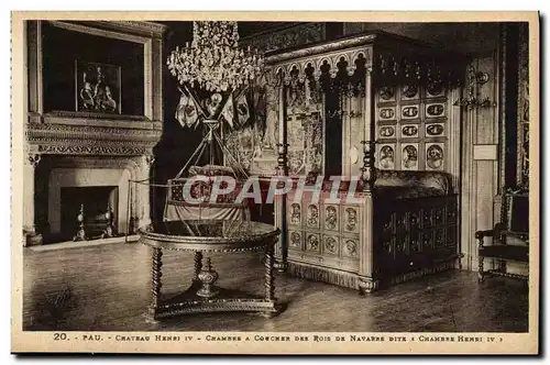 Ansichtskarte AK Pau Chateau Henri IV Chambre a coucher des rois de Navarre dite Chambre Henri IV