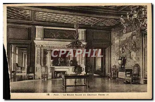 Ansichtskarte AK Pau Chateau Le grand salon du chateau Henri IV