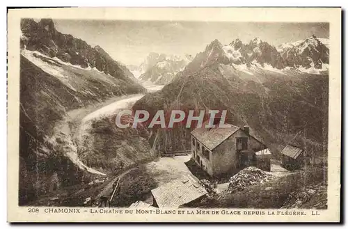 Ansichtskarte AK Chamonix La Chaine Du Mont Blanc Et La Mer de glace depuis La Flegere