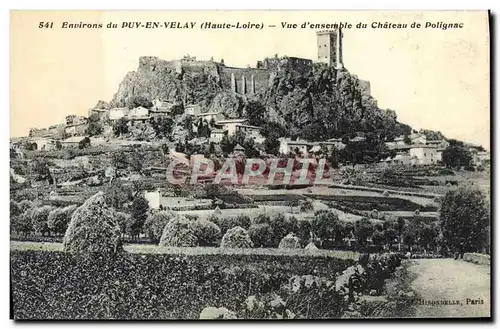 Cartes postales Environs du Puy en Velay Vue d'ensemble du chateau de Polignac