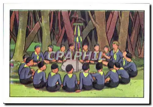 Image Chocolat Suchard Scout Scoutisme Jamboree Les louveteaux au rocher du conseil