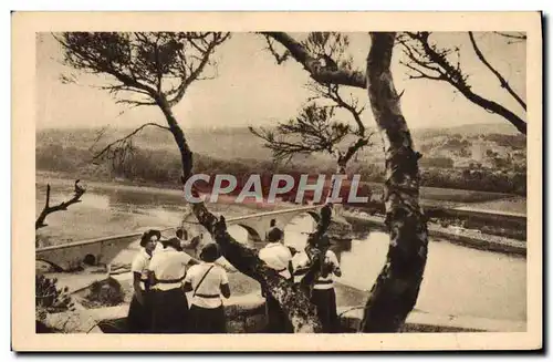 Cartes postales Scout Scoutisme Jamboree Les eclaireuses en excursion Le pont D&#39Avignon