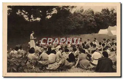 Cartes postales Scout Scoutisme Jamboree Camp de Cheftaines Palabre initiale