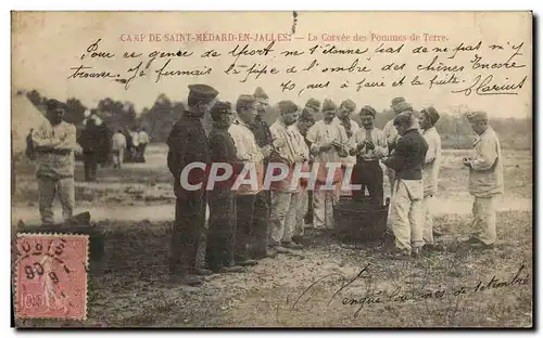 Cartes postales Militaria Camp de Saint Medard en Jalles la corvee de pommes de terre