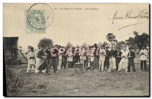 Cartes postales Militaria Au camp de Chalons Aux pommes