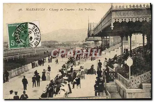 Ansichtskarte AK Cheval Equitation Hippisme Marseille Champ de courses Les tribunes