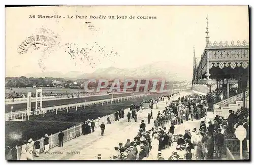 Cartes postales Cheval Equitation Hippisme Marseille Le parc Borely un jour de courses