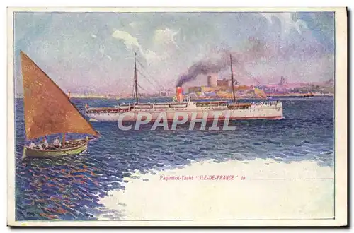 Cartes postales Bateau Paquebot Yacht Ile de France