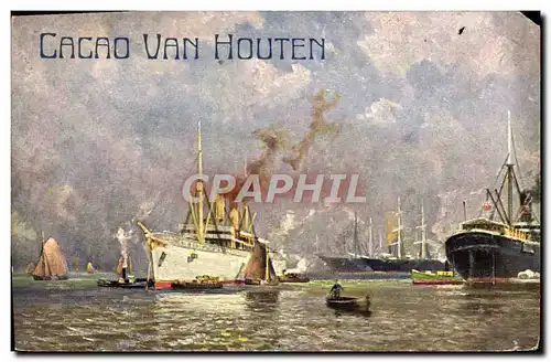 Cartes postales Bateau Cacao Van Houten