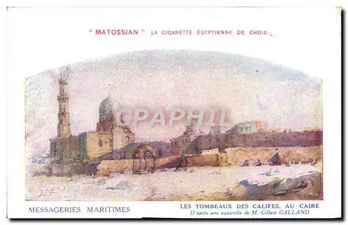 Cartes postales Bateau Compagnie des Messageries Maritimes Les tombeaux des califes au Caire Egypte