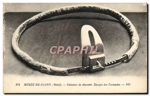 Cartes postales Nu erotique Femme Ceinture de chastete Musee de Cluny Paris Epoque des Croisades