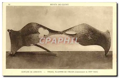 Cartes postales Nu erotique Femme Ceinture de chastete Musee de Cluny Paris Epoque des Croisades Travail alleman