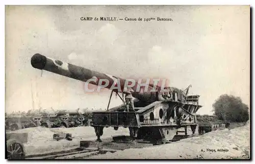 Ansichtskarte AK Militaria Camp de Mailly Canon de 340mm berceau