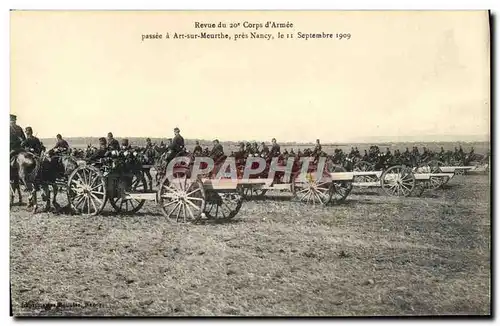 Cartes postales Militaria Revue du 20eme corps d&#39armee passee a Art sur Meurthe pres Nancy