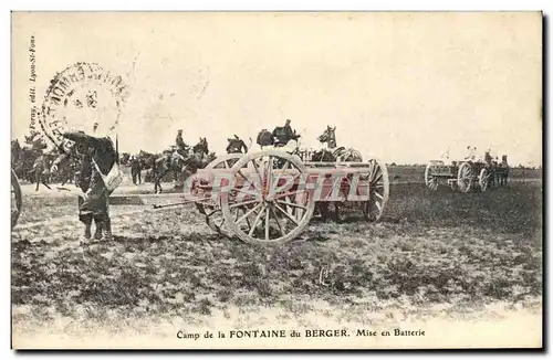 Cartes postales Militaria Camp de la Fontaine du Berger Mise en batterie