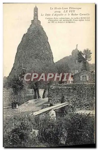 Cartes postales Le Puy en Velay Le Dyke d'Aiguilhe et le rocher Corneille
