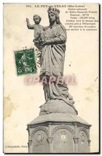 Cartes postales Le Puy en Velay Statue colossale de Notre Dame de France