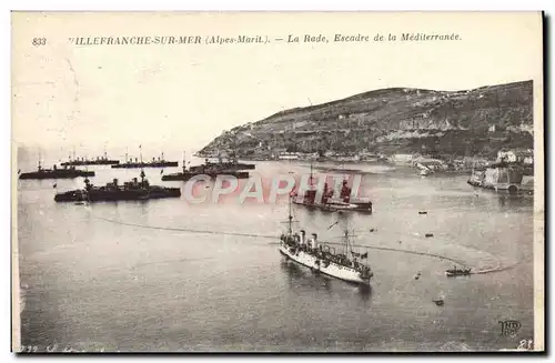 Cartes postales Villefranche Sur Mer La Rade La rade Escadre de la Mediterranee Bateaux