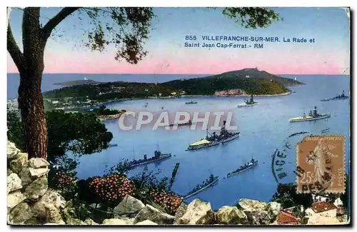 Cartes postales Villefranche Sur Mer La Rade et Saint Jean Cap Ferrat Bateaux