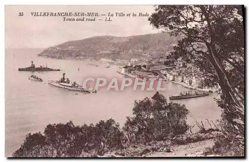 Ansichtskarte AK Villefranche Sur Mer La ville et la Rade Bateaux