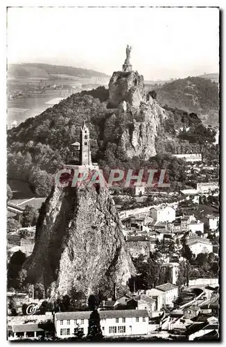 Cartes postales Le Puy Les Rochers Saint Michel et Corneille et la Statue de Notre Dame de France