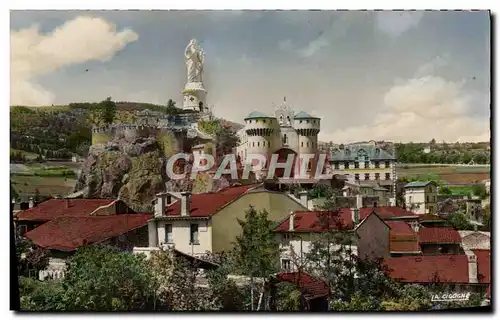 Moderne Karte Le Puy Ville Sainte Rocher d&#39Espaly et statuen de Saint Joseph