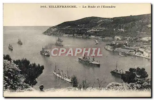 Cartes postales Villefranche La Rade et L'Escadre Bateaux