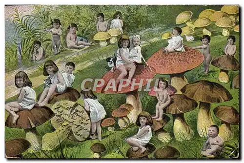 Cartes postales Champignon Champignons Enfants Bebes