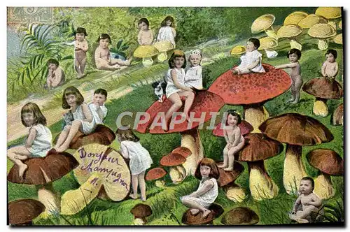 Cartes postales Champignon Champignons Enfants Bebes