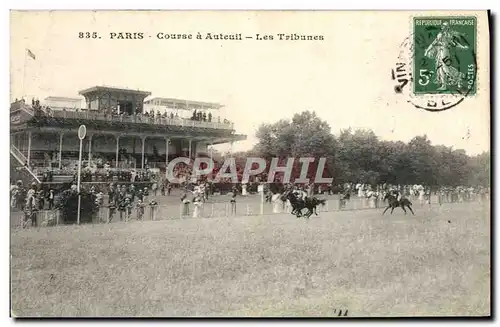 Cartes postales Cheval Equitation Hippisme Paris Course a Auteuil Les tribunes